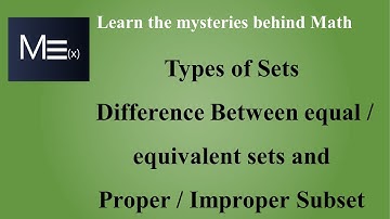 Type of Sets | Equal and Equivalent Set | SubSet | FSc Part 1 Math Chapter 2 Ex 2.1 |MExpert| Part 1