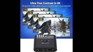 8K 60Hz HDMI-Compatible Switch Splitter Bi-Direction 1x2/2x1 HDMI-
