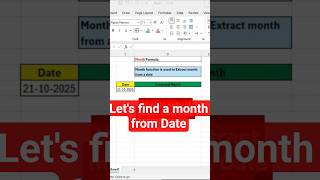 Interview questions extract Month from date in excel #excelforbeginners #excel #exceltricks #shorts