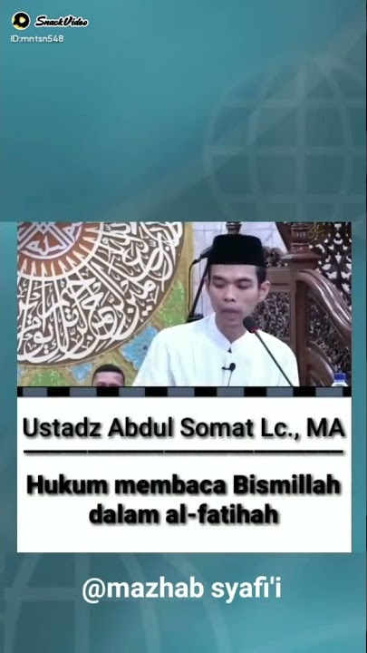 hukum membaca bismillah dalam hati - ustadz Abdul Somad