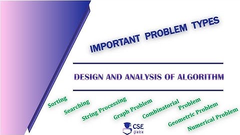 Important Problem Types | #Algorithm  Analysis | Lec 9 | Design & Analysis of Algorithm
