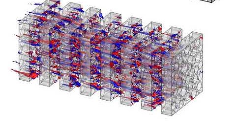 Flow Through a Stack of Porous Fins