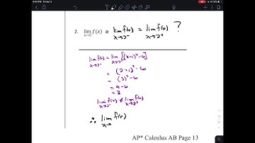 AP Calculus AB Notes 1.2 Limits Algebraically