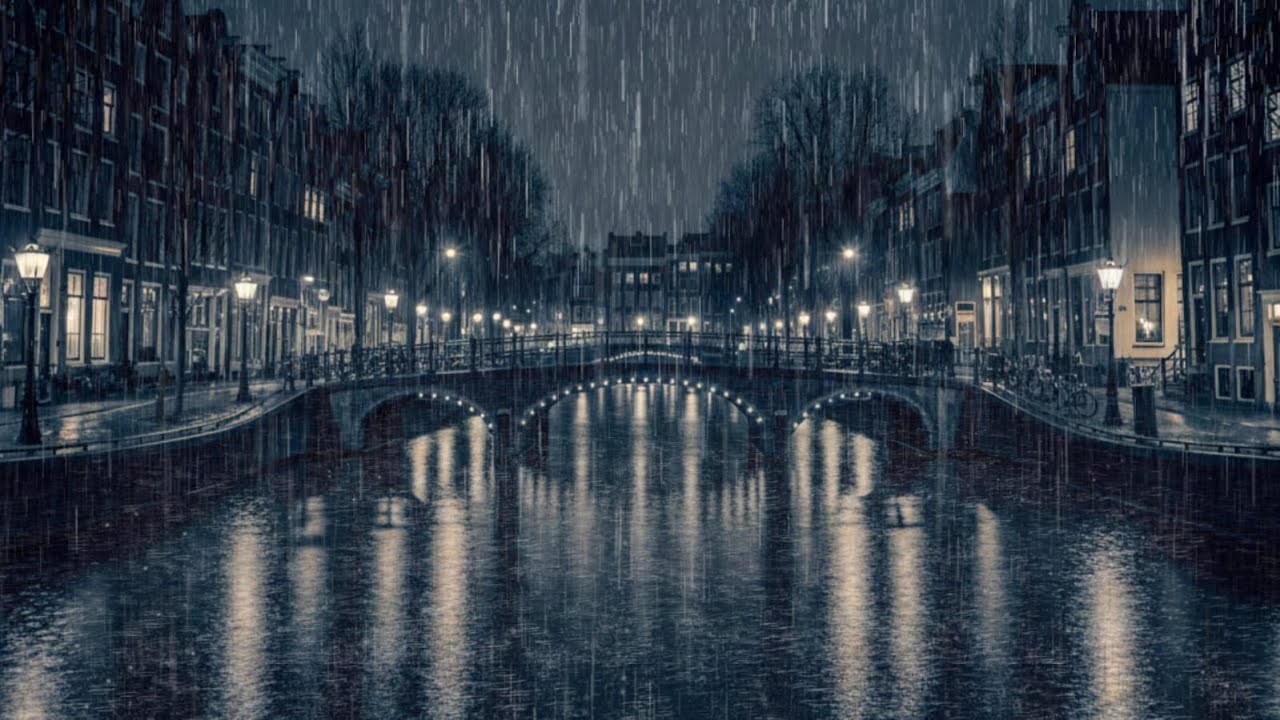 🌧️ Amsterdam Rain Sounds for Sleep | Deep Relaxing Night Rain in Netherlands