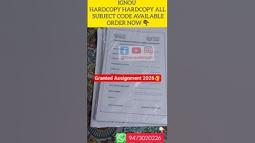 IGNOU SOLVED ASSIGNMENT MARCH 2025-26/ #ignousolvedassignment #musewal #ignou2026 #viralshorts