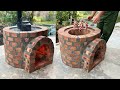 Building A Furnace From Red Bricks - The Most Unique Firewood Stove 2023