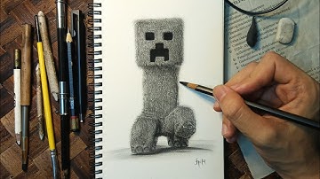 Drawing Realistic Creeper from Minecraft - 2025