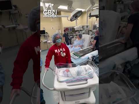 Woman with double uterus gives birth to rare twins