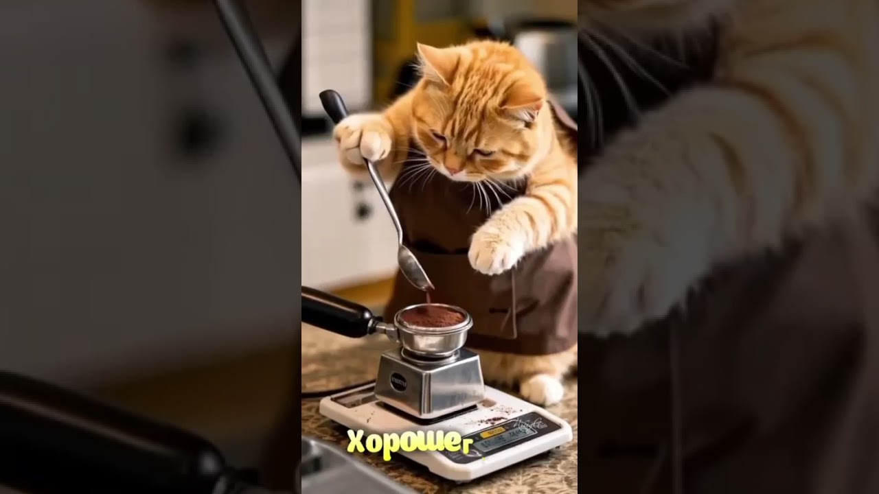 Funny cat barista