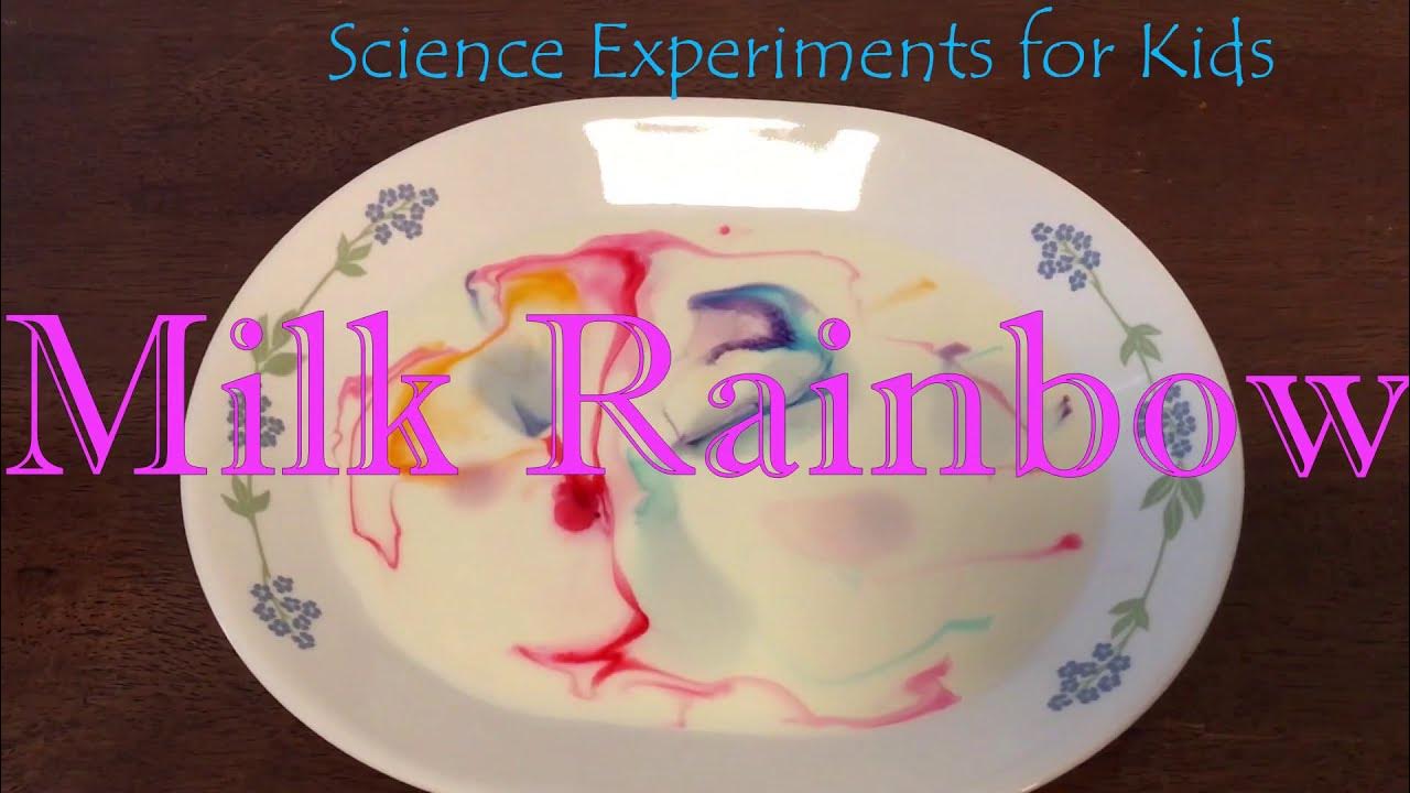 Science Experiment at homeMilk Rainbow, Milk Food Coloring Detergent