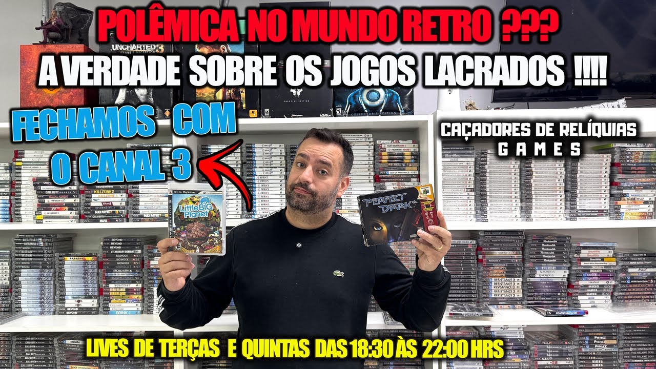POLÊMICA NO MUNDO RETRO??? A VERDADE SOBRE OS JOGOS LACRADOS! CAÇADORES RELÍQUIAS GAMES