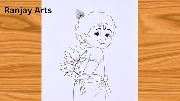 How to Draw Little Krishna Step-by-Step | Easy Krishna Drawing for Beginners | Chitra