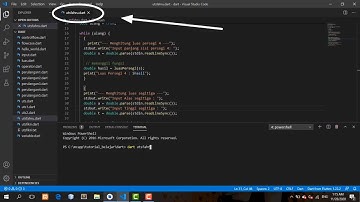 Menghitung luas segitiga menggunakan aplikasi visual studio code