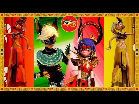 [Miraculous Ladybug] Egyptian transformations - Anubis , Bastet , Ra , Khepri