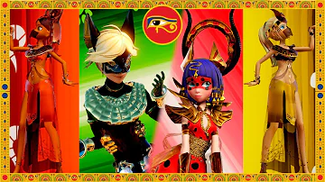 [Miraculous Ladybug] Egyptian transformations - Anubis , Bastet , Ra , Khepri