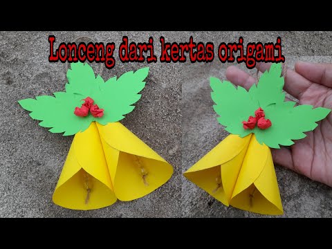 Membuat Dekorasi Natal dari Kertas Origami DIY Hiasan Pohon Natal Low Budget Lonceng Natal