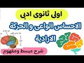 الاحساس الواعى و الحركة الارادية اولى ثانوى ادبى كل المعلومات اللازمة لحل التمارين 