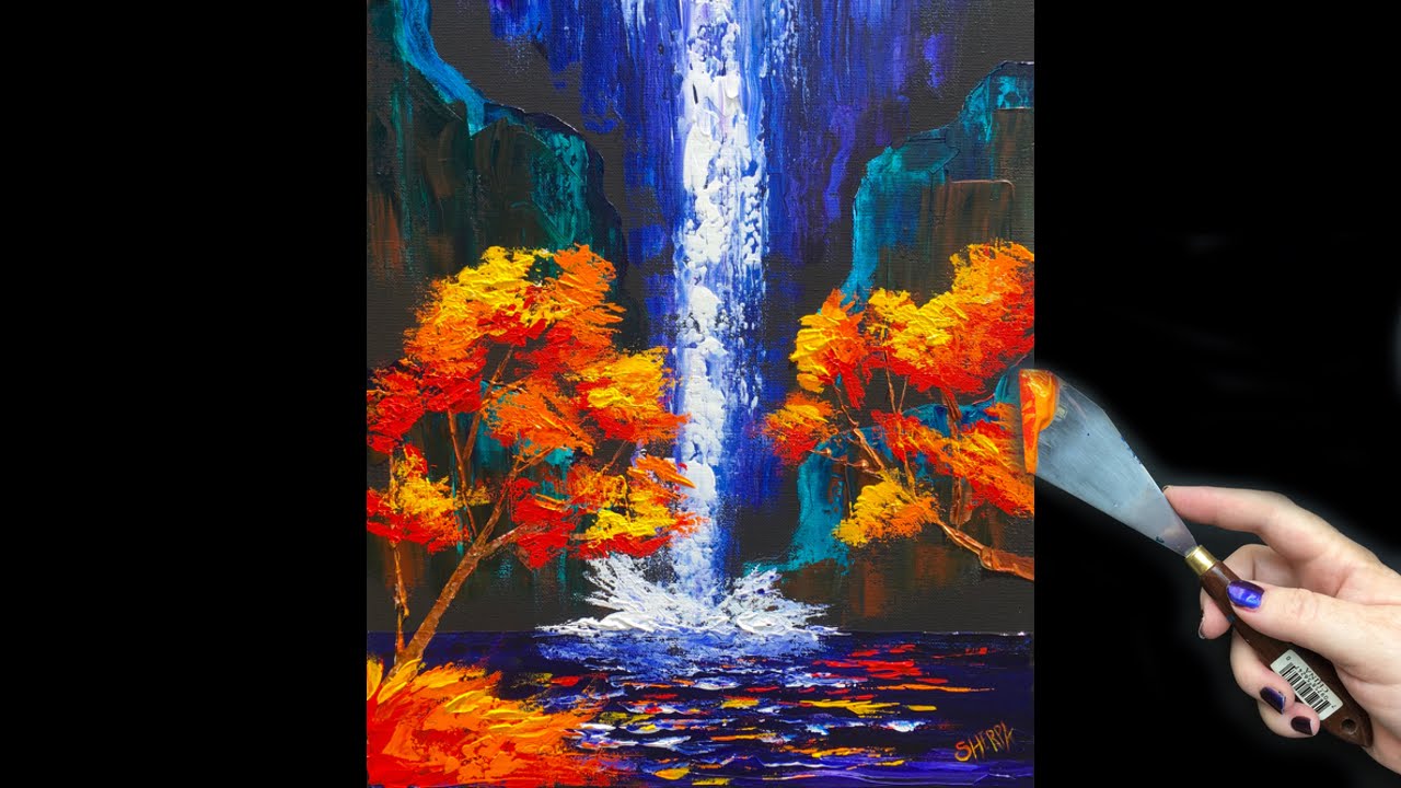 Beginner Pallete Knife Fall Waterfall Tutorial