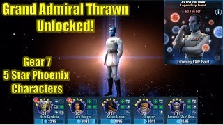 Star Wars Galaxy of Heroes: Grand Admiral Thrawn Unlocked!! G7 5* Phoenix Beat Tier 5