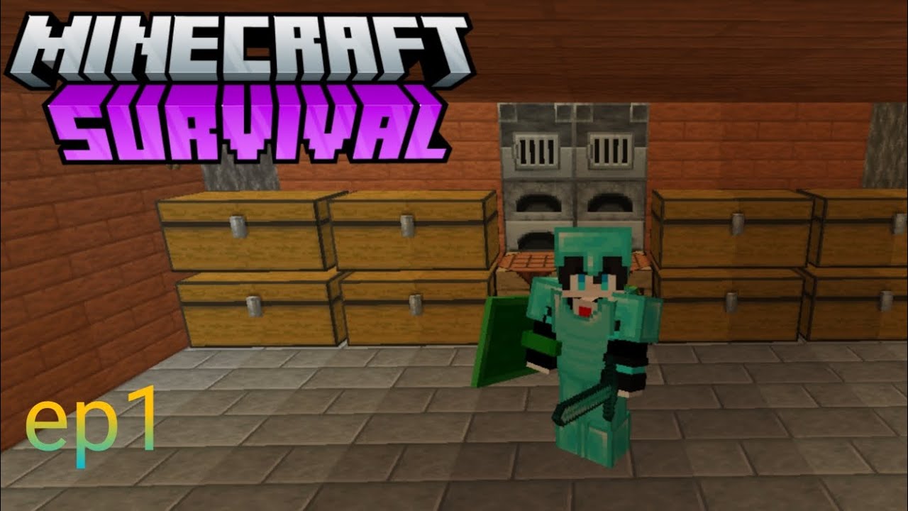 i made a diamond armour In my Minecraft survival series ep1 - YouTube