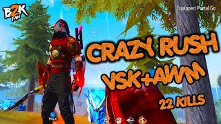 [B2K Fan] AWM+VSK94 SOLO VS SQUAD CRAZY RUSH GAMEPLAY | FREE FIRE