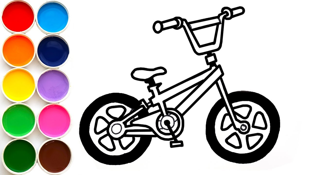 Como Dibujar y Pintar una Bicicleta 🚲🌈😃Dibujos Faciles Para Niños Paso a  Paso | FunKeep Art - YouTube