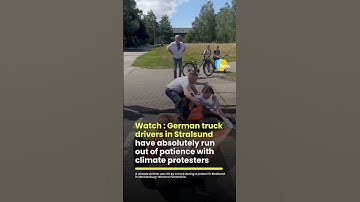 German trucker throws protestors out of the way, arrested | bnc. Shorts