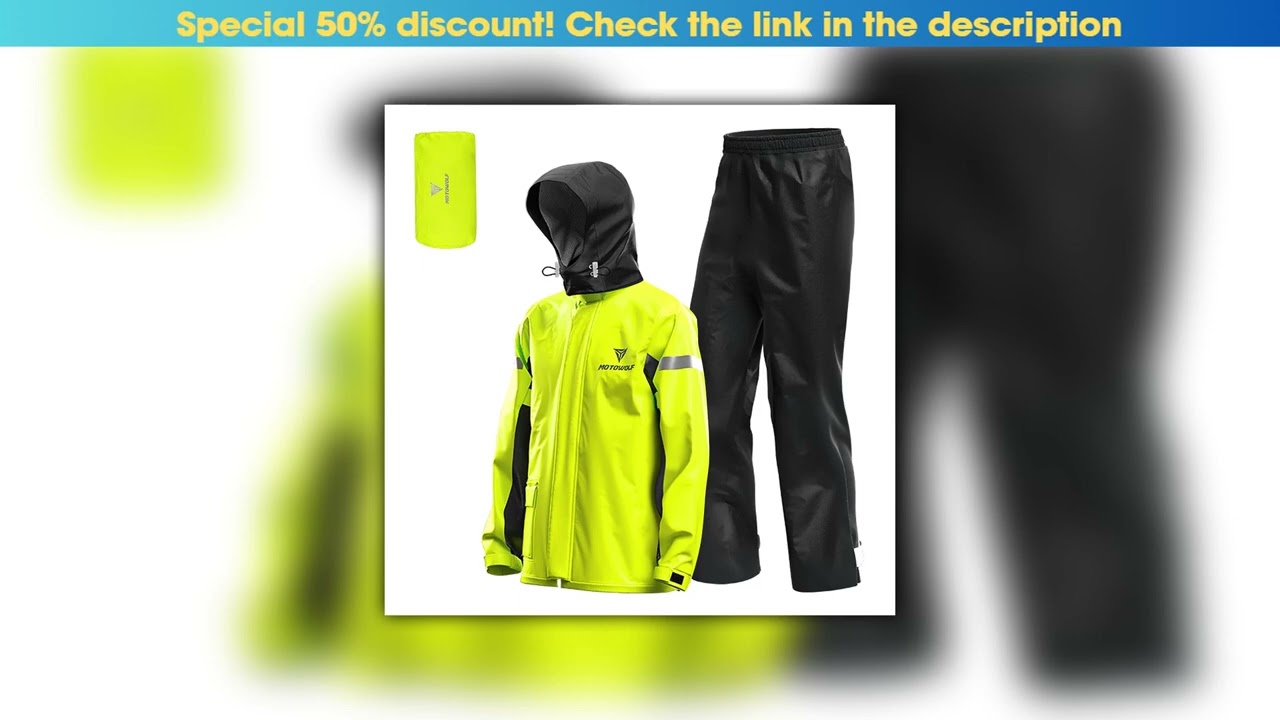 Slide Men Motorcycle Rain Suit Outdoor Reflective Waterproof Rain Jacket and Pants Rain Gear for Bi