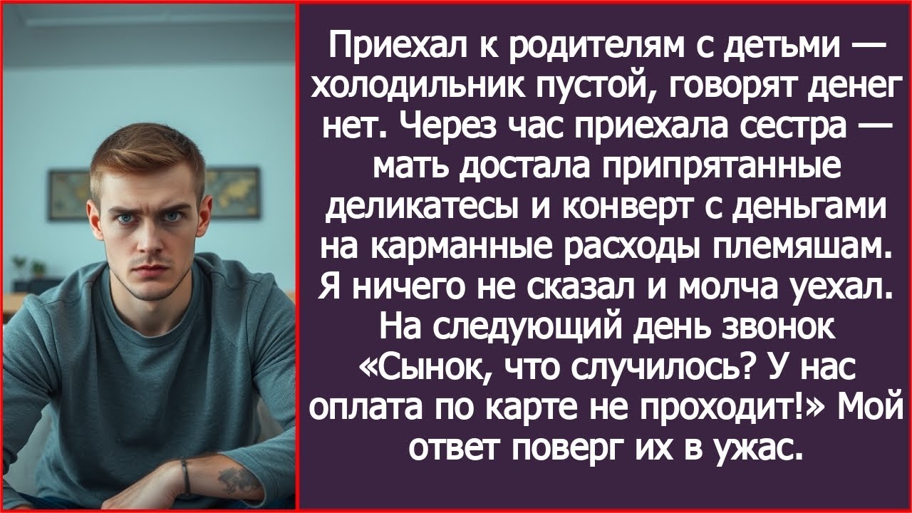 «Денег нет, холодильник пуст», — сказали родители. А для сестры нашлись и деликатесы, и конверт.