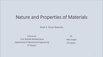 Week 6  Nature and Properties of Materials Online Doubt Solving Session