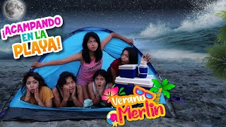 ⛺️ACAMPANDO EN LA PLAYA 🌊 NOS QUEDAMOS SIN HOTEL😩 |VERANO MERLIN