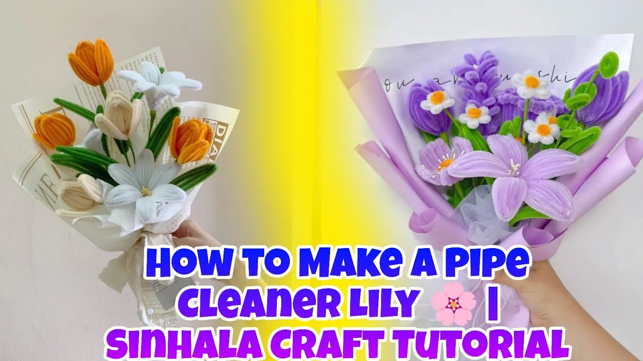 How to Make a Pipe Cleaner Lily 🌸 | Sinhala Craft Tutorial 
