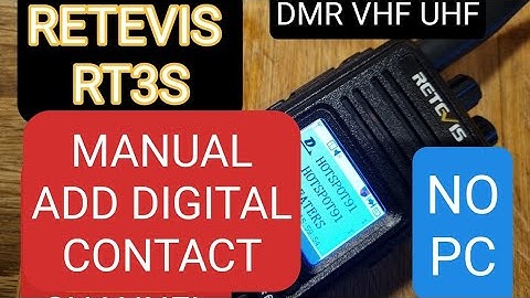 RETEVIS RT3S Add Digital Channel - NO Computer - Just Radio .