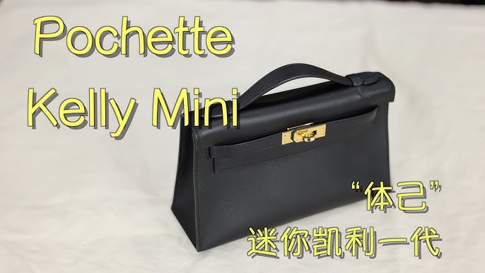 Hermes Kelly Pochette Black Gold Hardware Swift Gold Hardware