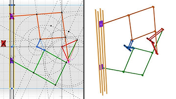 GeoGebra | Pantograph for Reversing Rotation, Unstable Positions Braced