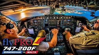 Boeing 747-200 Classic Cockpit Birmingham to Malta