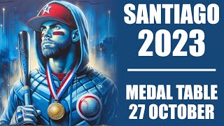 2023 Pan American Games Medal Table 27 October Day 7 Santiago