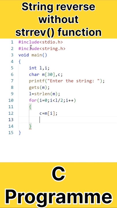 String reverse without strrev() function in c #coding #programming # ...