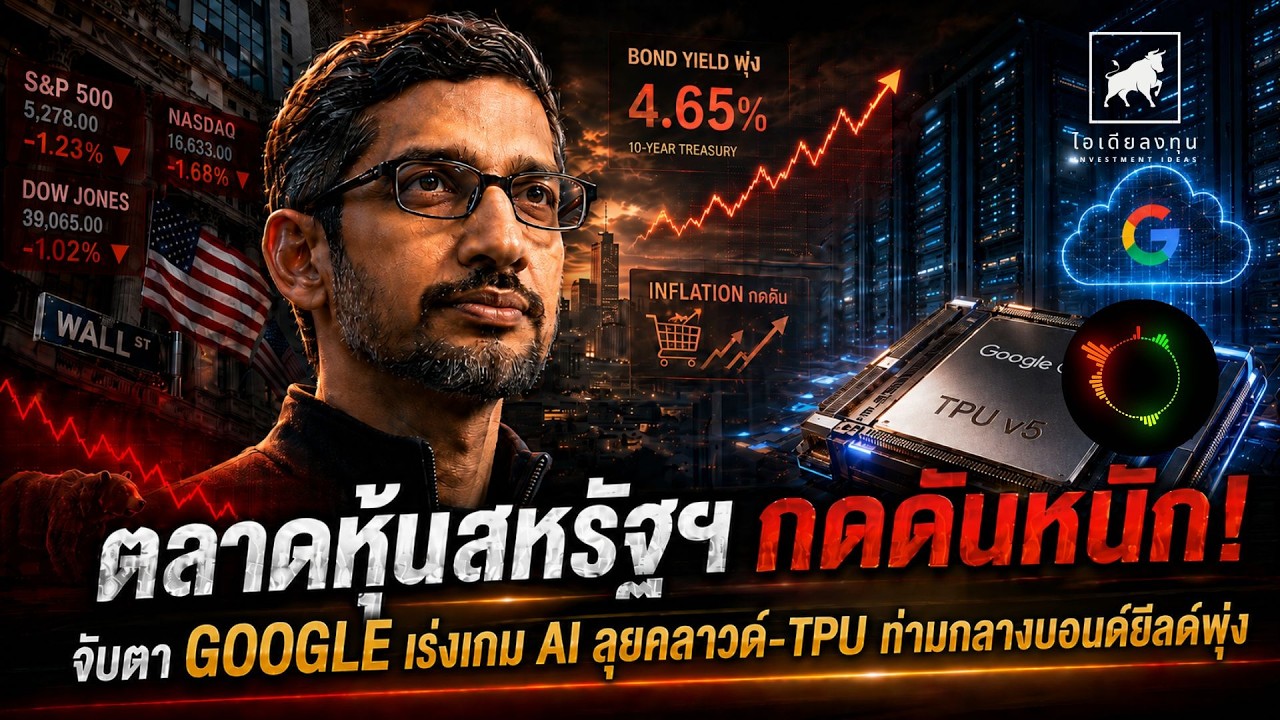 ⁣ตลาดหุ้นสหรัฐฯ กดดันหนัก! Bond Yield พุ่ง จับตา Google เร่งเกม AI Cloud TPU #ไอเดียลงทุน