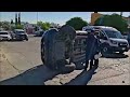 Choca y vuelca patrulla Municipal en la Campesina