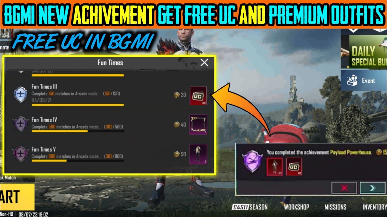 Get Free rewards And Permanent Outfits In Bgmi 🤩 Bgmi 2 New Achivement ...