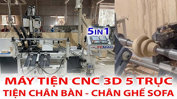 Máy Tiện Chân Bàn - Chân Ghế SOFA 5 Trục Cấp Phôi Tự Động| Máy Tiện CNC 3D 5 Trục Đa Năng Quốc Duy
