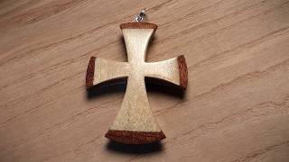 Wooden cross made of mahogany and birch