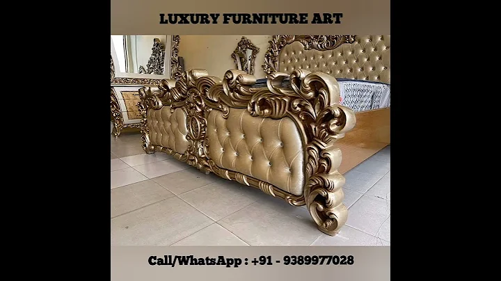 High class carved bedroom furniture set, Royal antique design furniture, Pure teak wood #shorts #yt