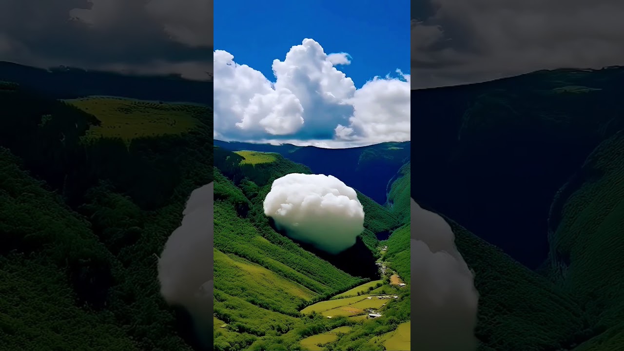 Did this Cloud fall on the hillside. 