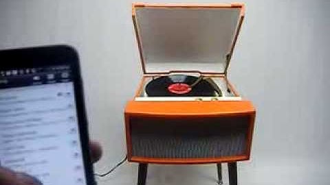 Mid Century Modern Stereo Record Player Voice of music Bluetooth