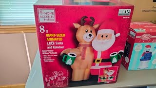 NEW FOR 2023 Gemmy Christmas Airblown Inflatable Animated Santa And Reindeer With Hot Chocolate