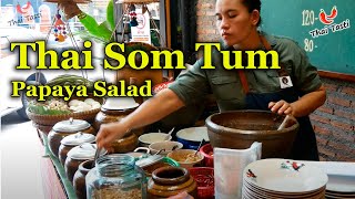 Authentic Isaan Street Food in Bangkok. Thai 'Som Tum' Papaya Salad |Thai Taste