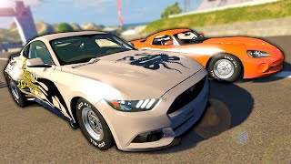 INSANE FORD MUSTANG VS VIPER DRAG RACE! - BeamNG Multiplayer Mod Gameplay screenshot 1