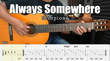 Always Somewhere - Scorpions - Fingerstyle Guitar Tutorial + TAB & Lyrics